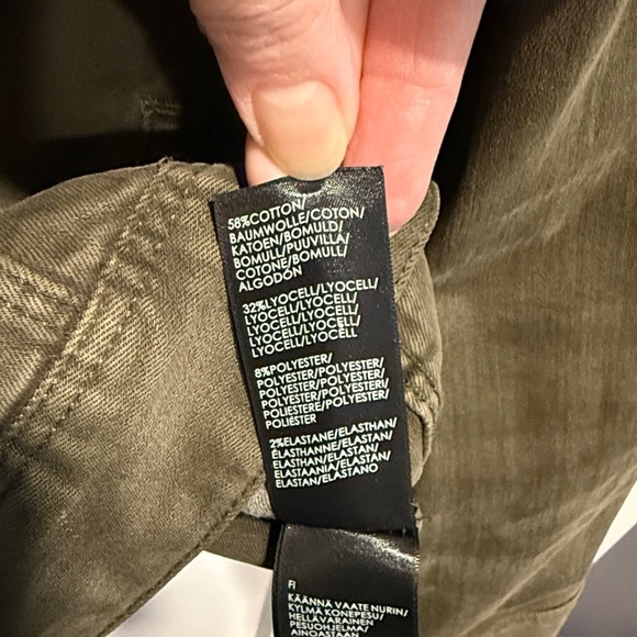 Liverpool Olive Green Night Button Front Trucker Denim Jacket Stretch Medium - Picture 8 of 9